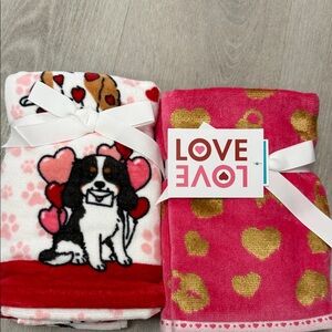 Cute Dog and Heart Print Towels